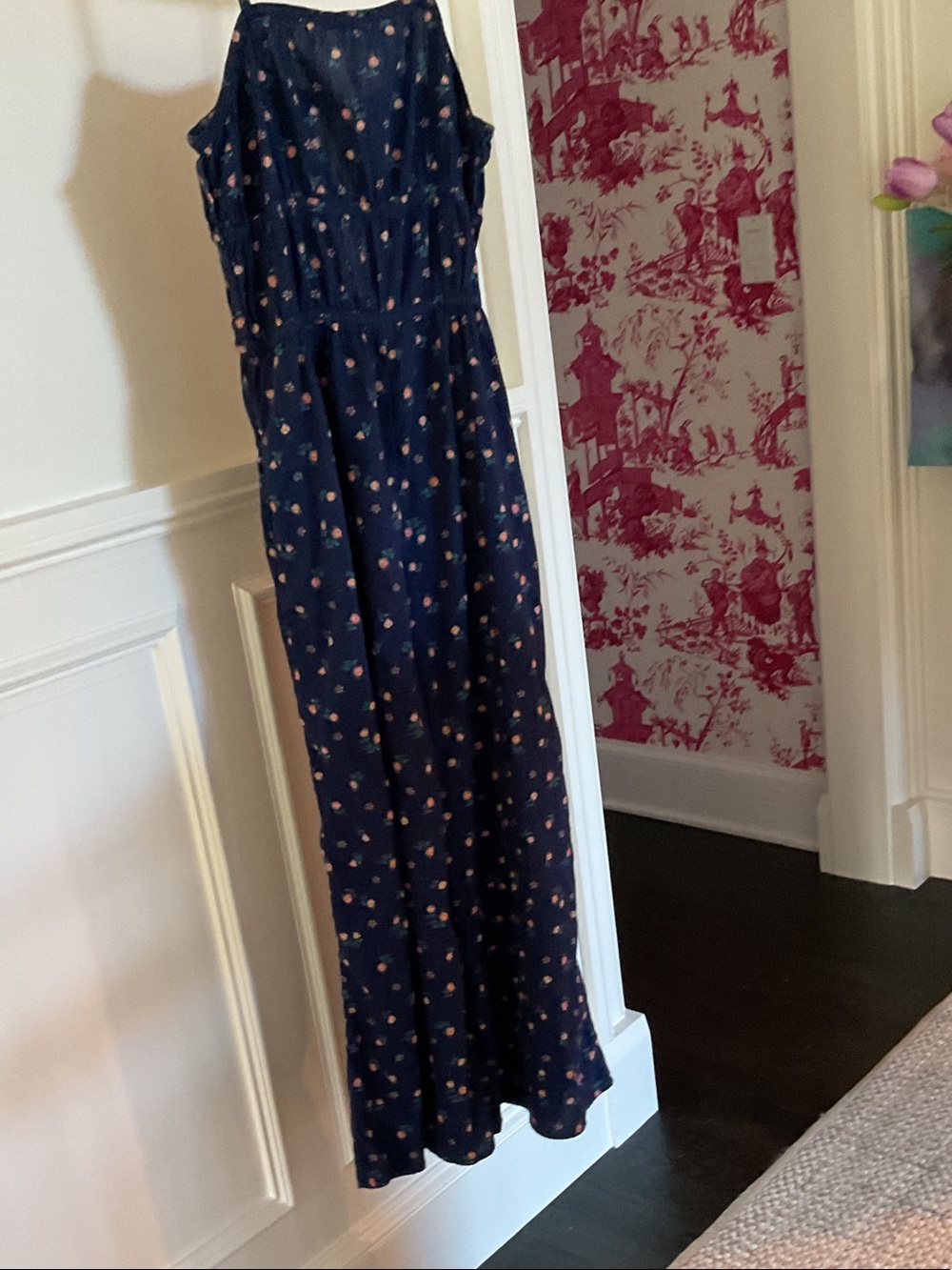 Treasure & Bond Navy romper with Pink Floral Print